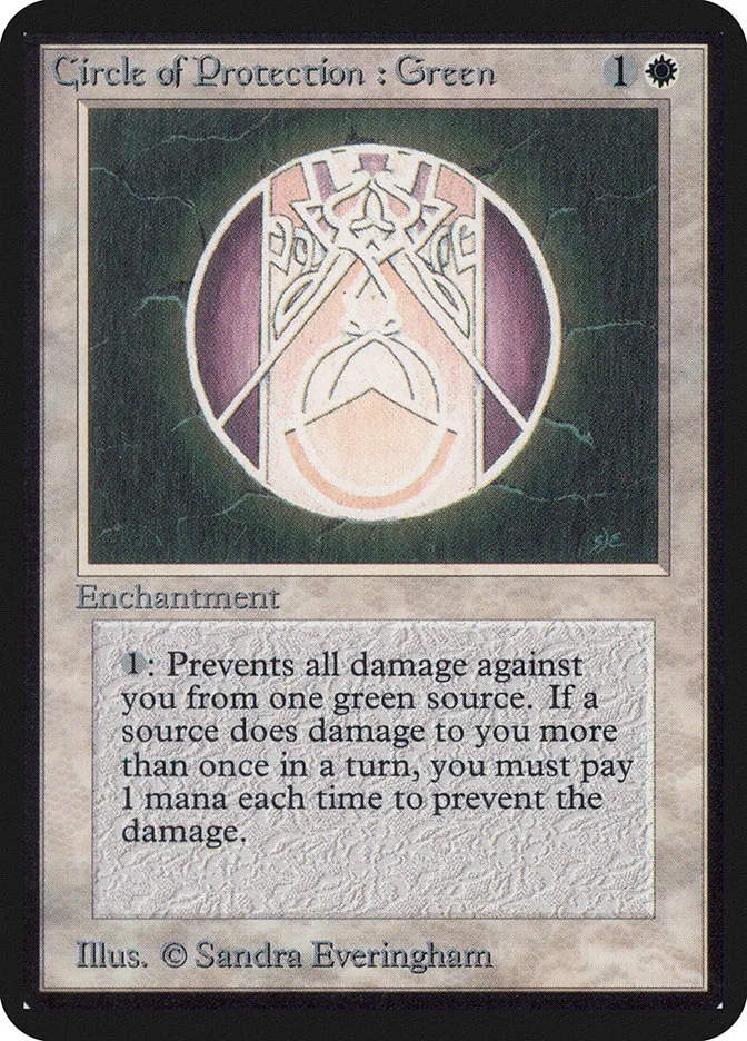 1993 Limited Edition Alpha Circle of Protection: Green common #11 common card image