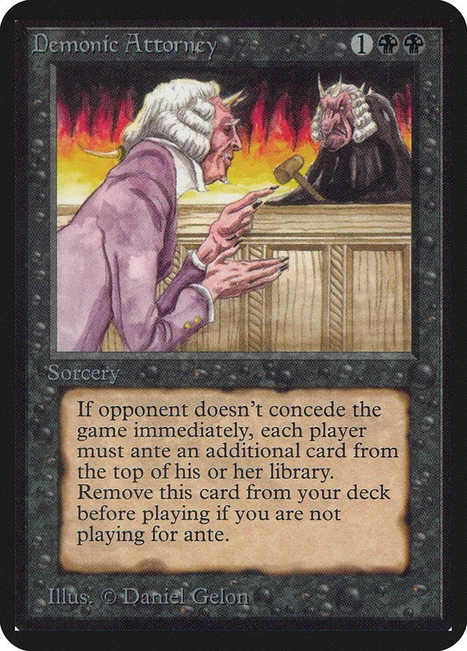 1993 Limited Edition Alpha Demonic Attorney rare #102 rare card image