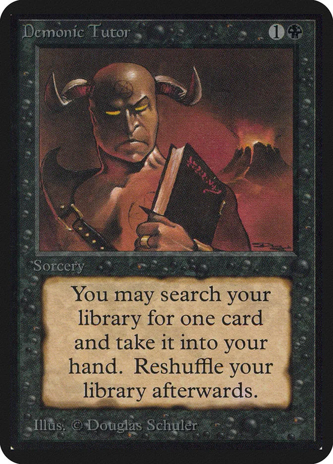 1993 Limited Edition Alpha Demonic Tutor uncommon #104 uncommon card image