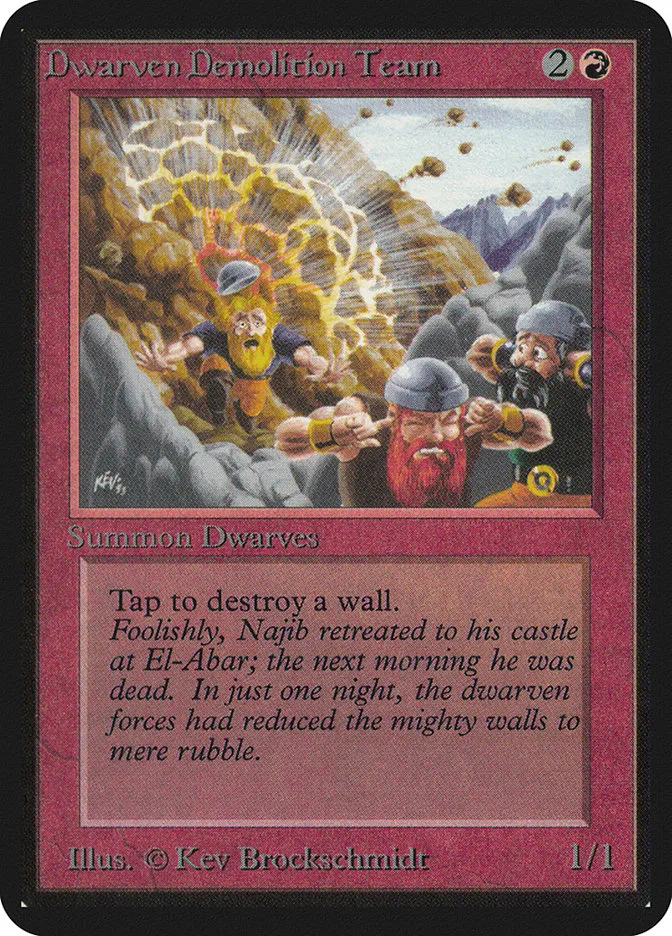 1993 Limited Edition Alpha Dwarven Demolition Team uncommon #142 uncommon card image