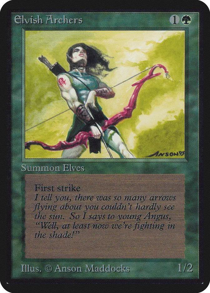 1993 Limited Edition Alpha Elvish Archers rare #191 rare card image