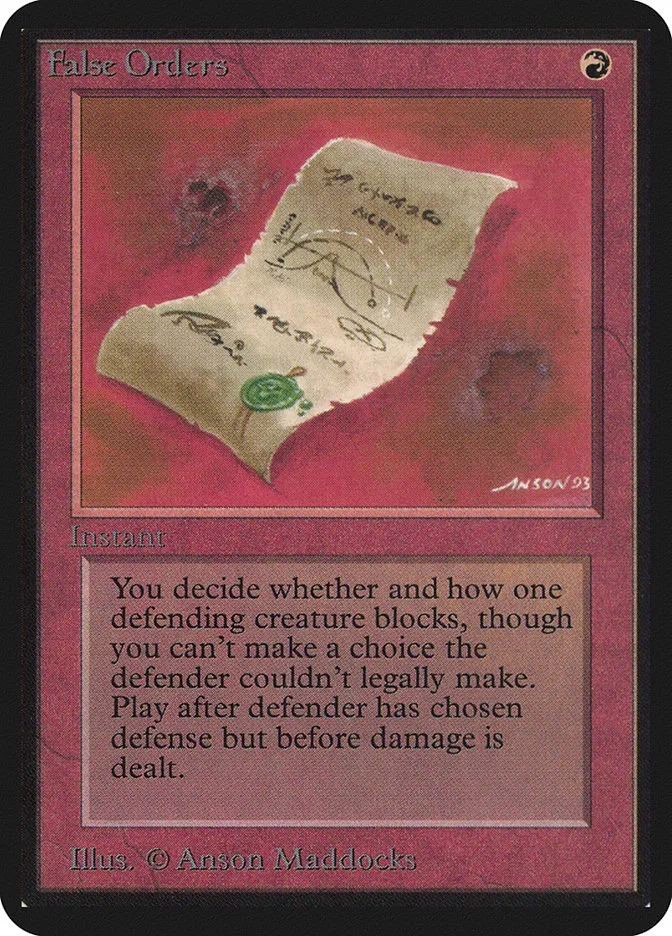 1993 Limited Edition Alpha False Orders common #147 common card image