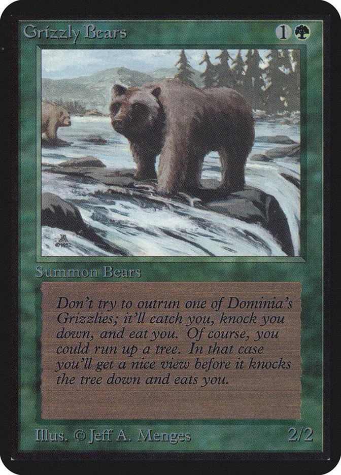 1993 Limited Edition Alpha Grizzly Bears #199 common card image