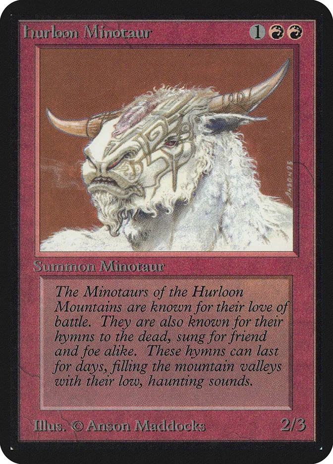1993 Limited Edition Alpha Hurloon Minotaur common #158 common card image