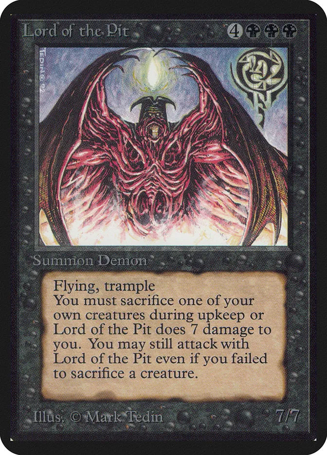 1993 Limited Edition Alpha Lord of the Pit rare #114 rare card image