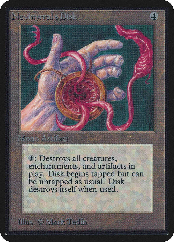 1993 Limited Edition Alpha Nevinyrral's Disk rare #266 rare card image