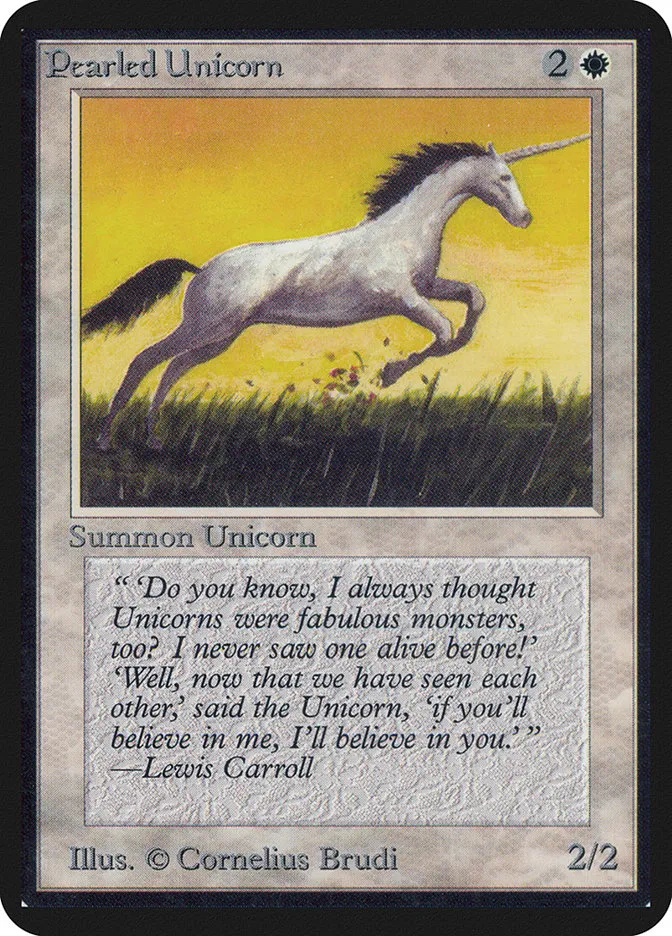 1993 Limited Edition Alpha Pearled Unicorn common #30 common card image