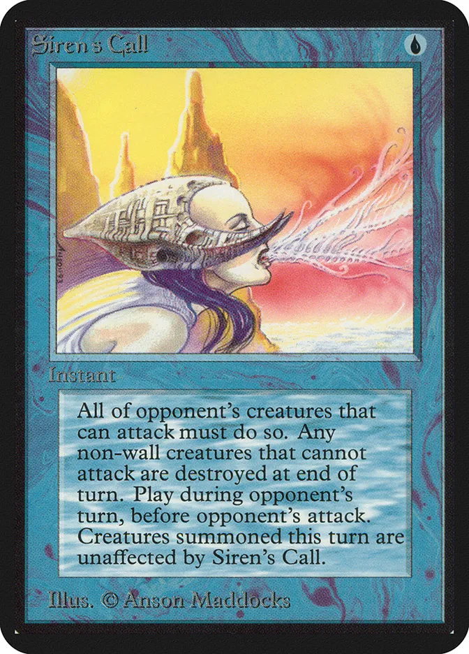 1993 Limited Edition Alpha Siren's Call uncommon #77 uncommon card image
