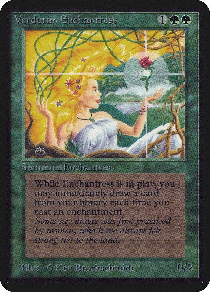 1993 Limited Edition Alpha Verduran Enchantress rare #222 rare card image
