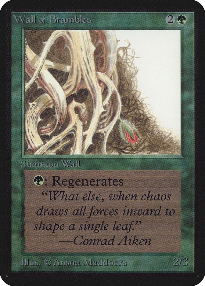 1993 Limited Edition Alpha Wall of Brambles uncommon #223 uncommon card image