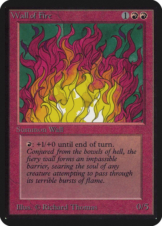 1993 Limited Edition Alpha Wall of Fire uncommon #181 uncommon card image
