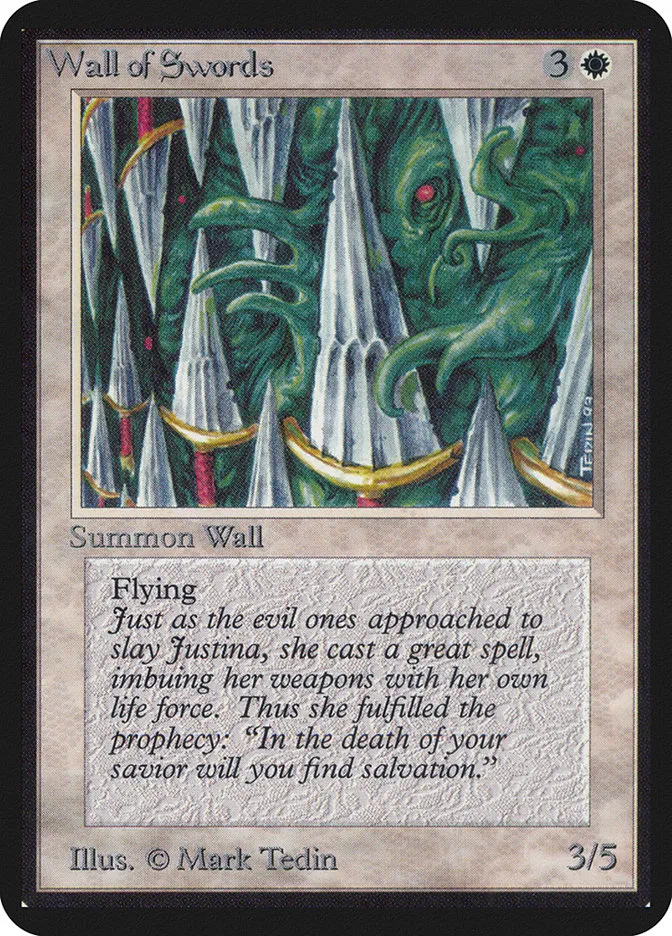 1993 Limited Edition Alpha Wall of Swords uncommon #42 uncommon card image