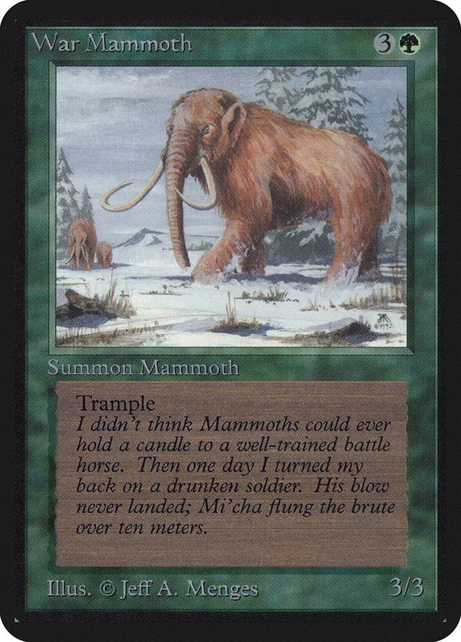 1993 Limited Edition Alpha War Mammoth #227 common card image
