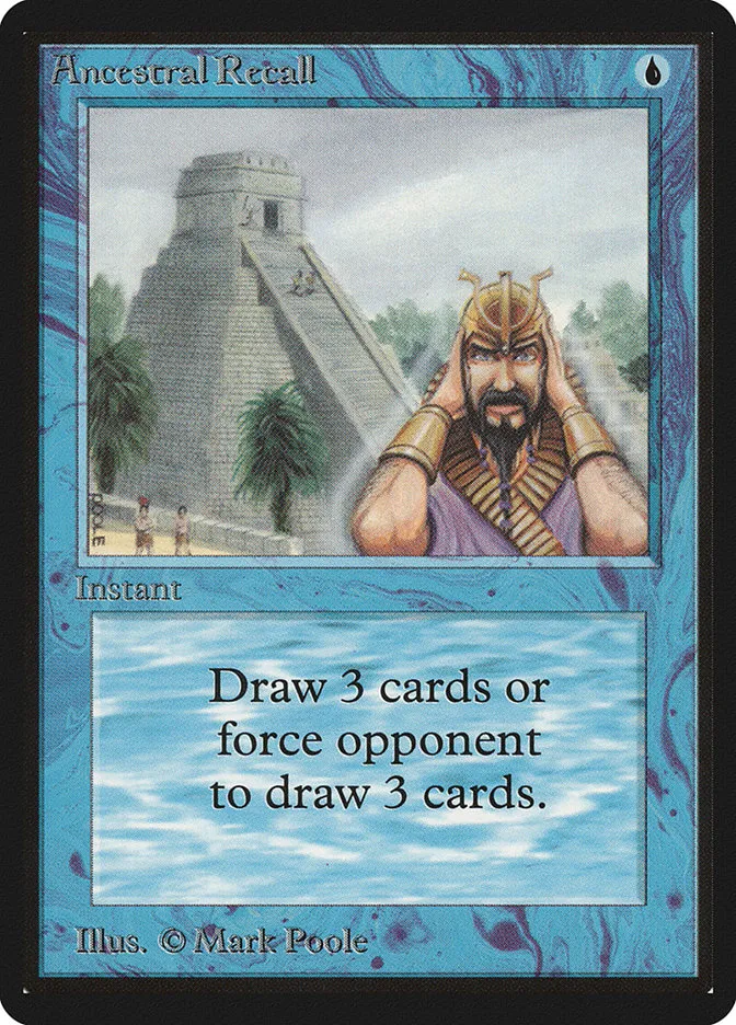 1993 Limited Edition Beta Ancestral Recall rare #48 rare card image