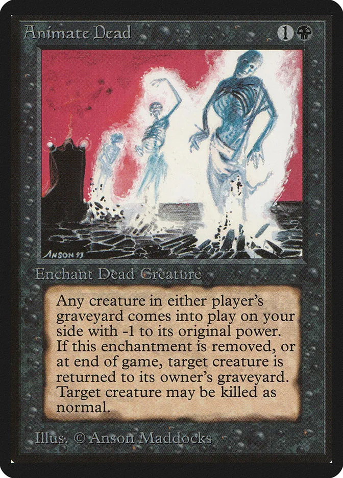 1993 Limited Edition Beta Animate Dead uncommon #93 uncommon card image