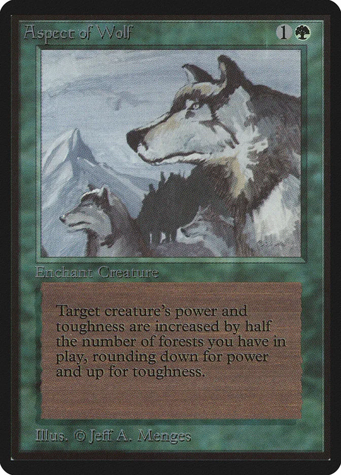 1993 Limited Edition Beta Aspect of Wolf rare #185 rare card image