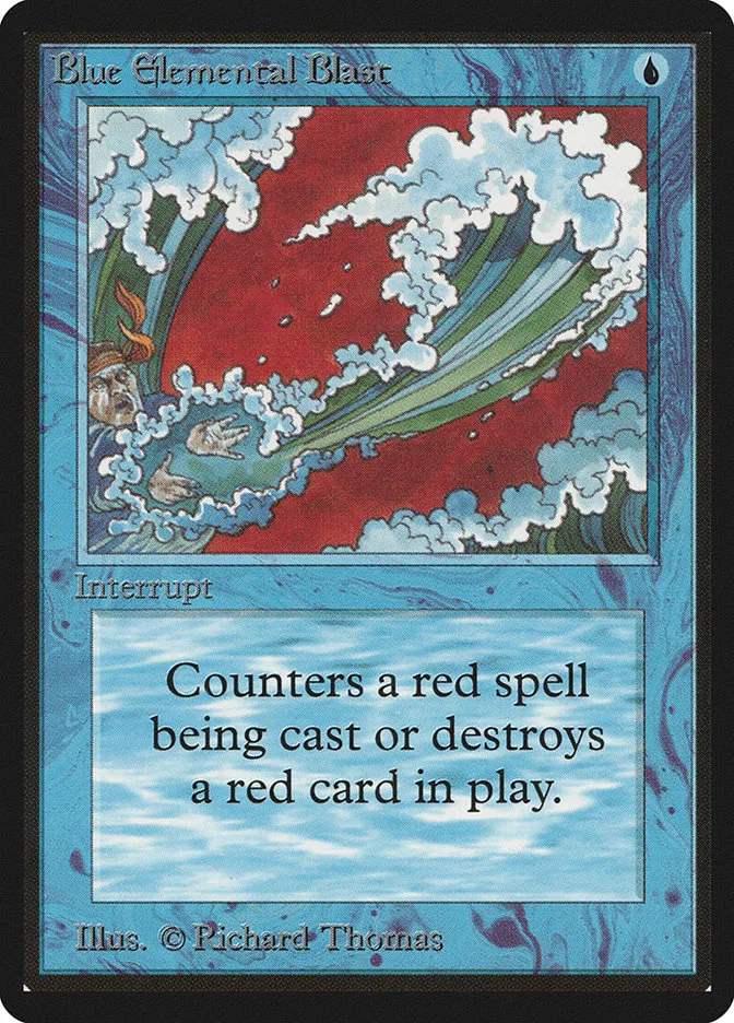 1993 Limited Edition Beta Blue Elemental Blast common #50 common card image