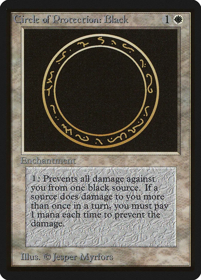 1993 Limited Edition Beta Circle of Protection: Black common #10 common card image