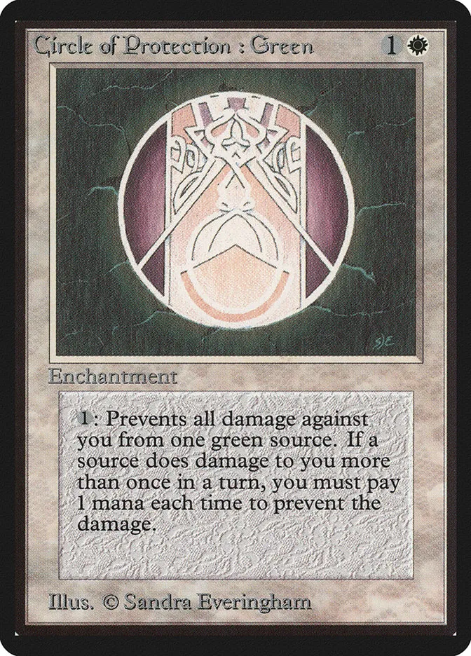1993 Limited Edition Beta Circle of Protection: Green common #12 common card image