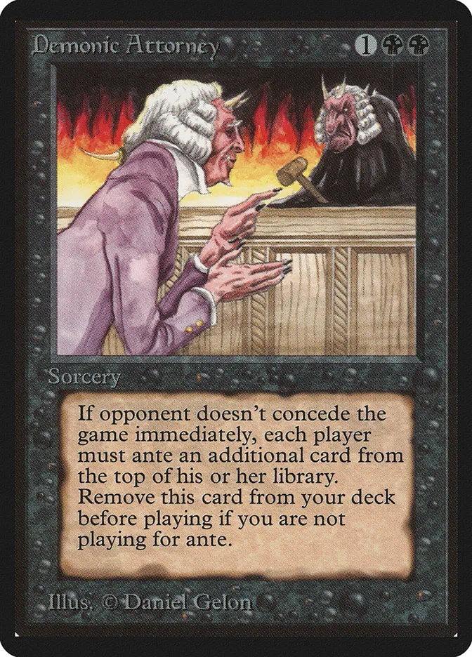 1993 Limited Edition Beta Demonic Attorney rare #103 rare card image