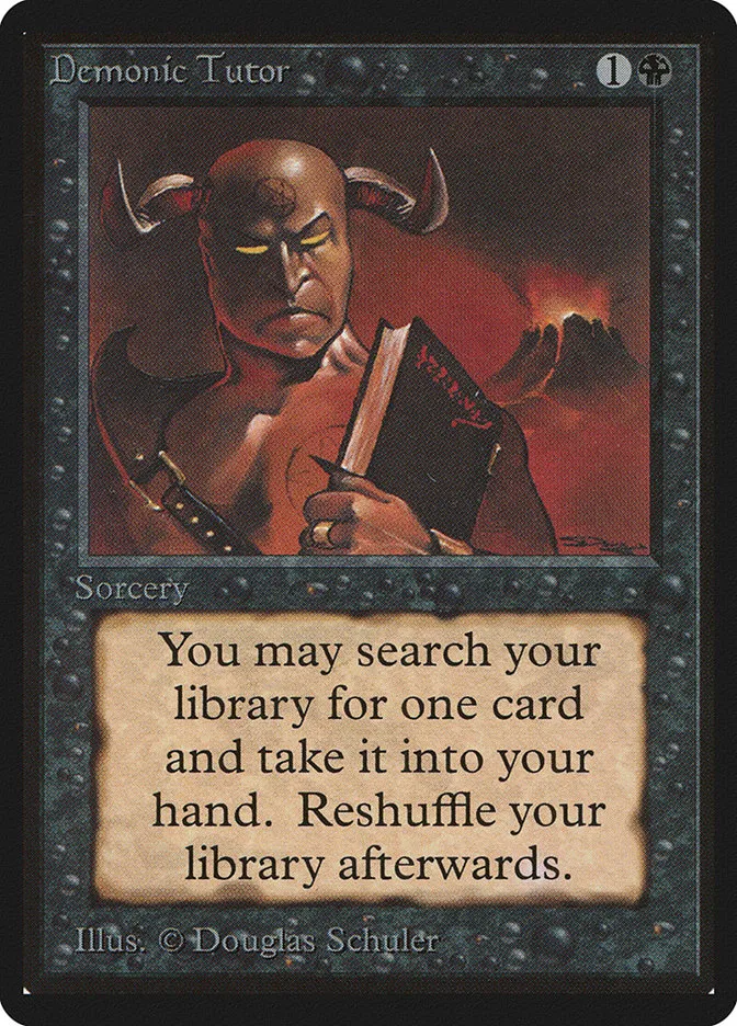 1993 Limited Edition Beta Demonic Tutor uncommon #105 uncommon card image