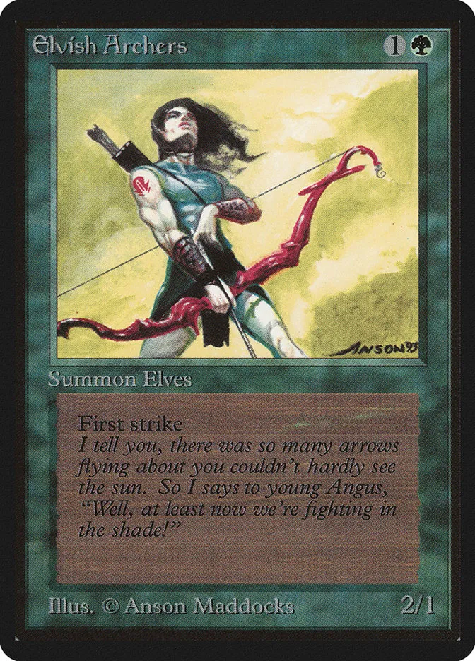 1993 Limited Edition Beta Elvish Archers rare #192 rare card image