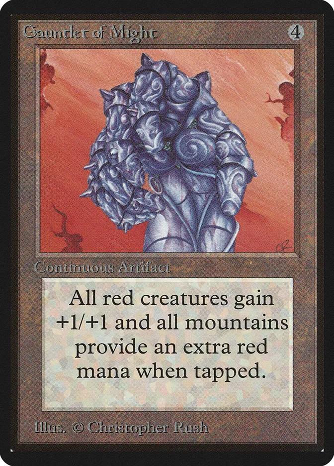 1993 Limited Edition Beta Gauntlet of Might rare #245 rare card image