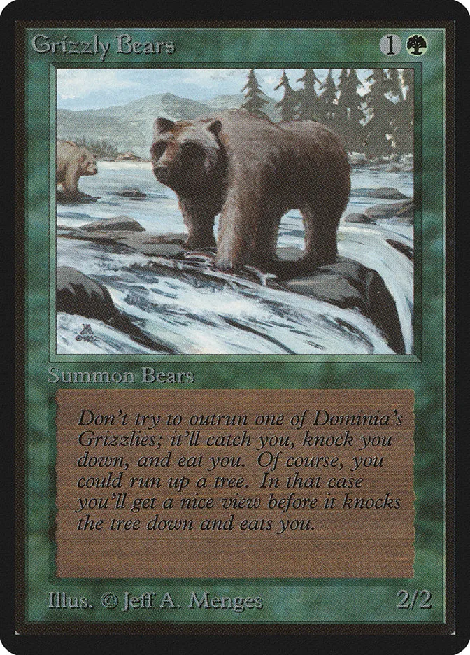 1993 Limited Edition Beta Grizzly Bears common #200 common card image