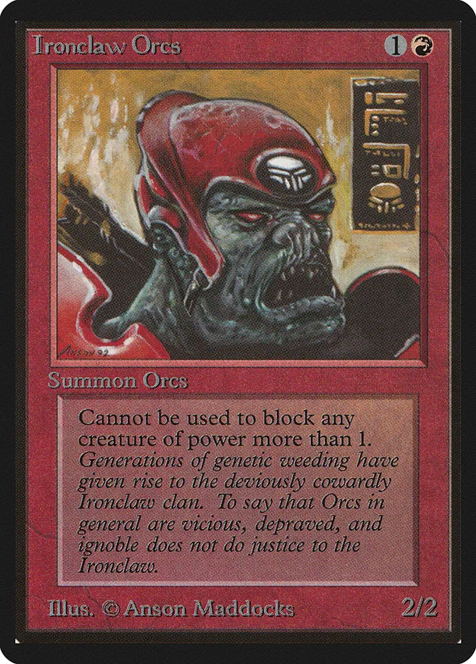 1993 Limited Edition Beta Ironclaw Orcs common #160 common card image