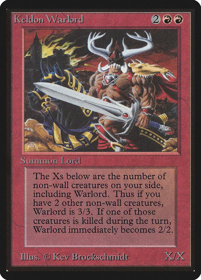 1993 Limited Edition Beta Keldon Warlord uncommon #161 uncommon card image
