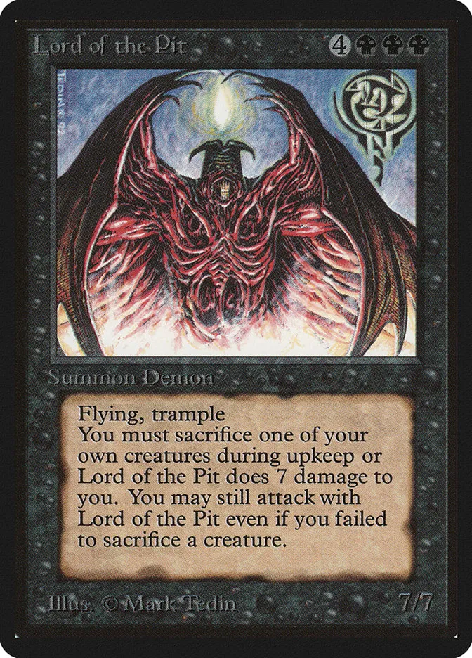 1993 Limited Edition Beta Lord of the Pit rare #115 rare card image