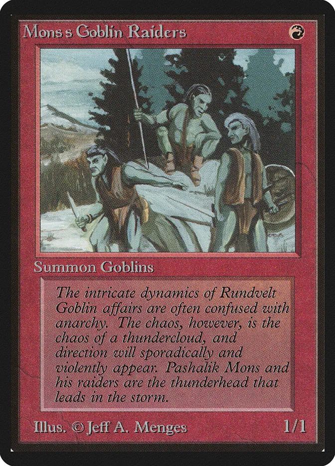 1993 Limited Edition Beta Mons's Goblin Raiders common #165 common card image