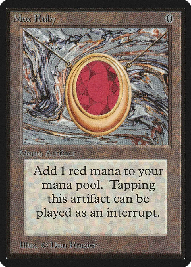 1993 Limited Edition Beta Mox Ruby rare #265 rare card image