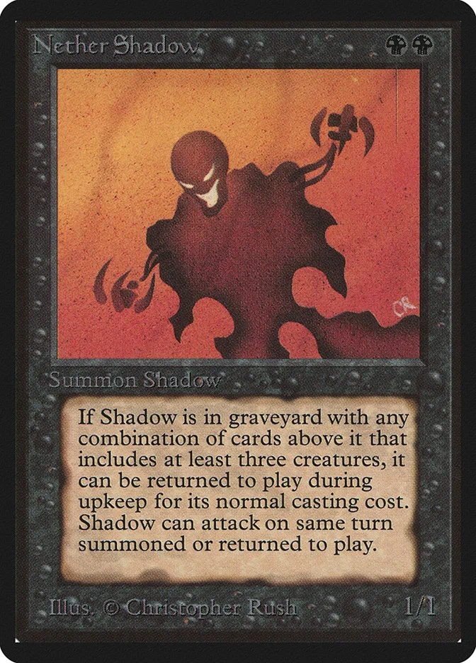 1993 Limited Edition Beta Nether Shadow rare #117 rare card image