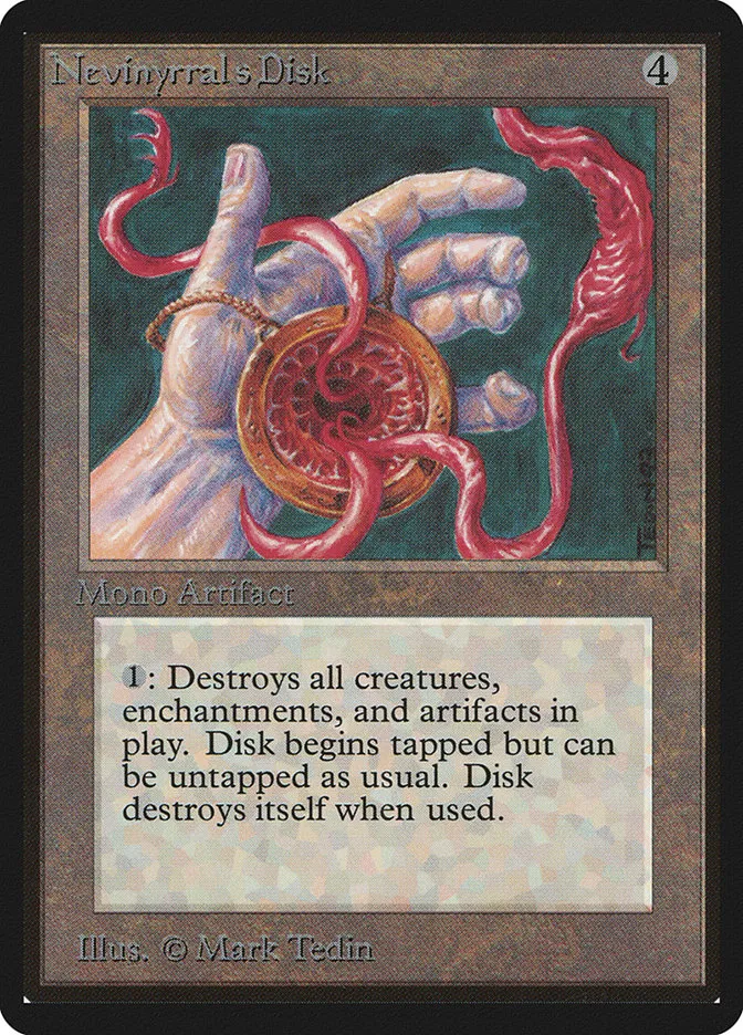 1993 Limited Edition Beta Nevinyrral's Disk rare #267 rare card image