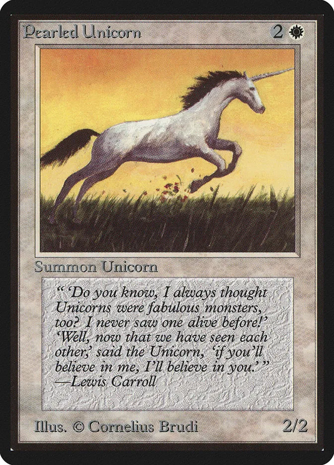 1993 Limited Edition Beta Pearled Unicorn common #31 common card image