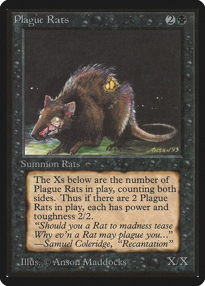 1993 Limited Edition Beta Plague Rats common #122 common card image