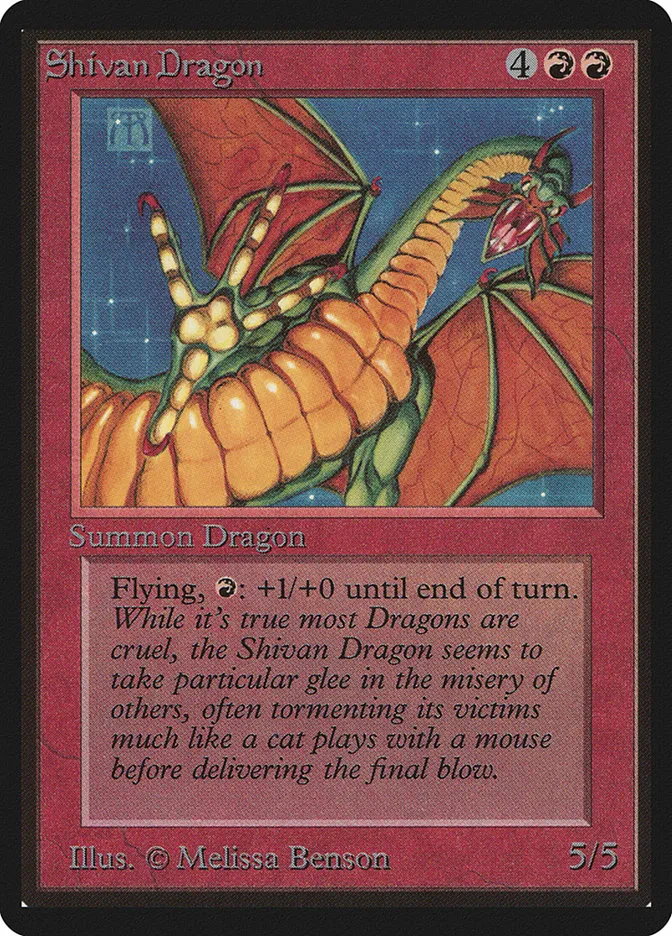 1993 Limited Edition Beta Shivan Dragon rare #175 rare card image