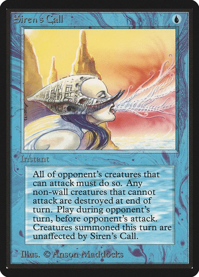 1993 Limited Edition Beta Siren's Call uncommon #78 uncommon card image