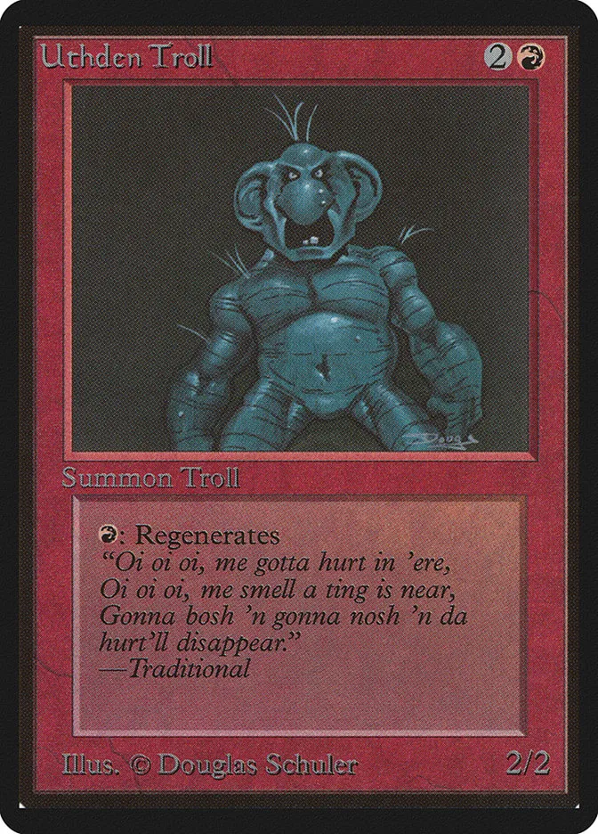 1993 Limited Edition Beta Uthden Troll uncommon #181 uncommon card image