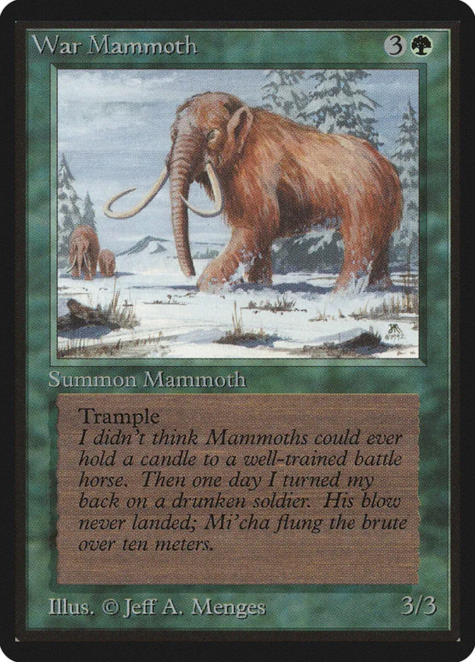 1993 Limited Edition Beta War Mammoth common #228 common card image