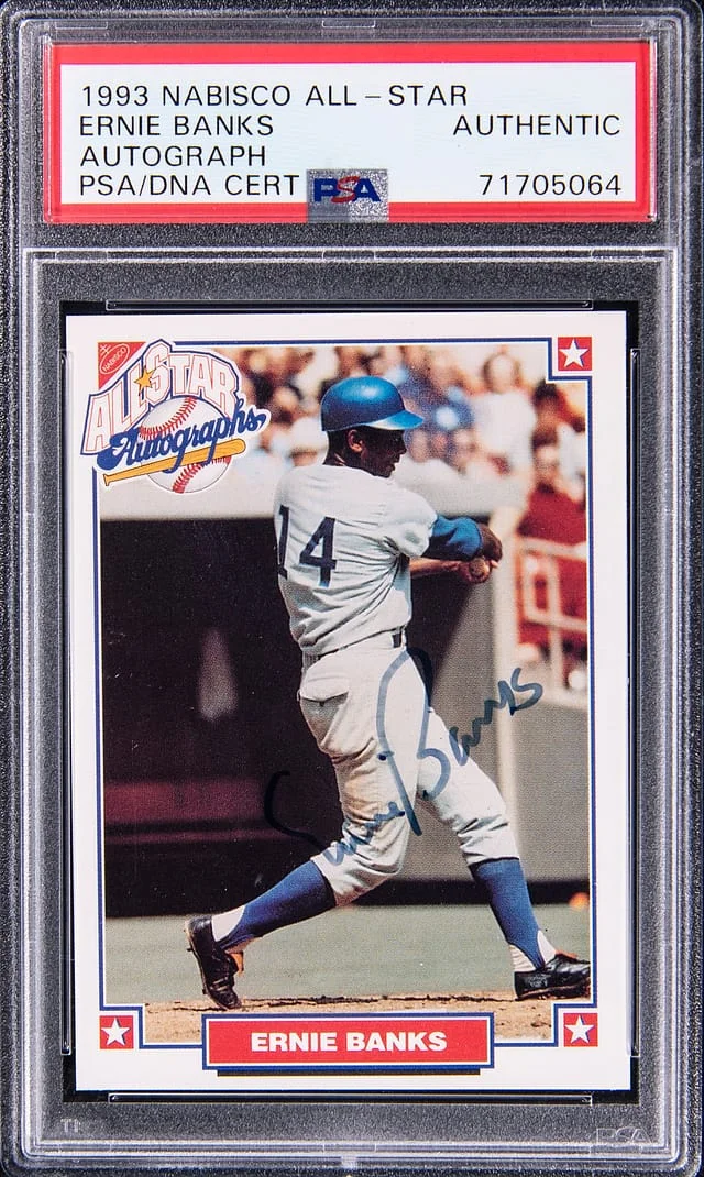 1993 Nabisco All-Star Ernie Banks #1B/SS card image