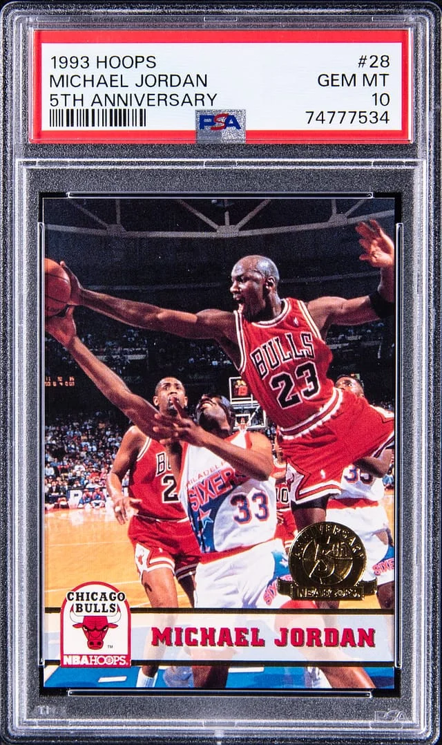 1993 NBA Hoops Michael Jordan 5th Anniversary #28 card image