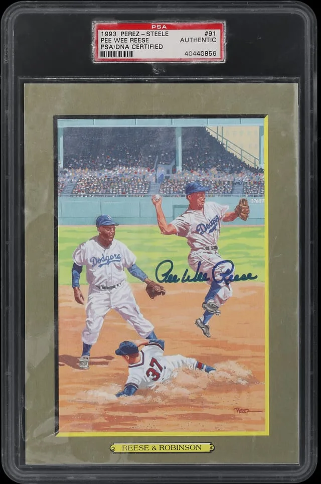 1993 Perez-Steele Great Moments Postcard Pee Wee Reese #91 card image