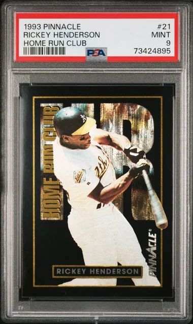 1993 Pinnacle Rickey Henderson Home Run Club #21 card image
