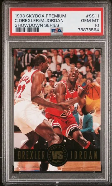 1993 SkyBox Premium Clyde Drexler/Michael Jordan Showdown Series #Ss11 card image