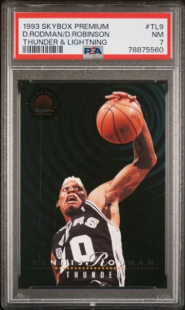 1993 SkyBox Premium D.Robinson/D.Rodman Thunder & Lightning #Tl9 card image