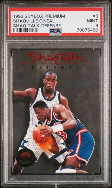 1993 SkyBox Premium Shaquille O'Neal Shaq Talk Defense #5 card image