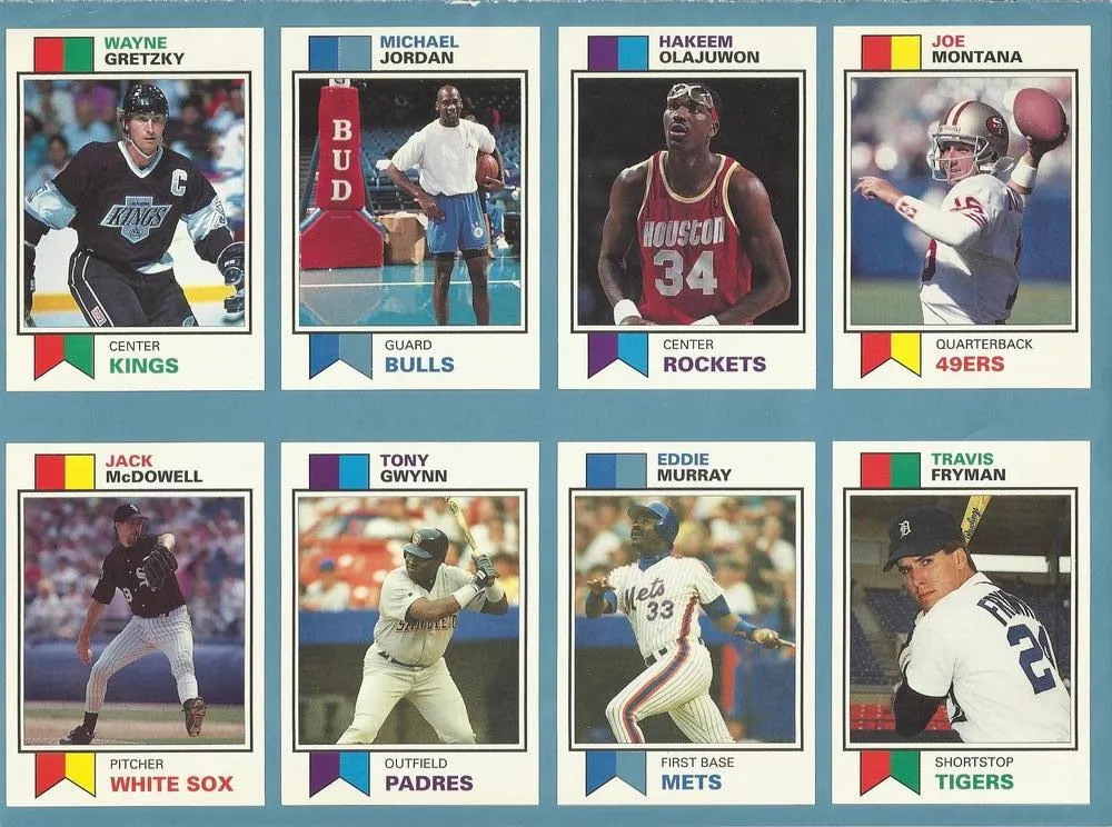 1993 Sports Collectors Digest Sports Card Pocket Price Guide Michael Jordan Panels #49-56 card image