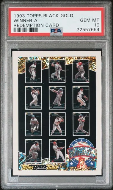 1993 Topps Black Gold Redemption Card Winner A #no-number card image